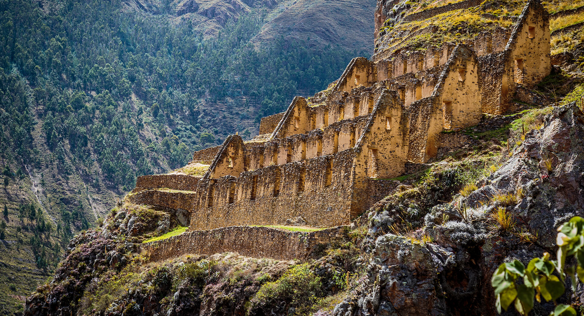 Incan ruins in Ollantaytambo in Peru