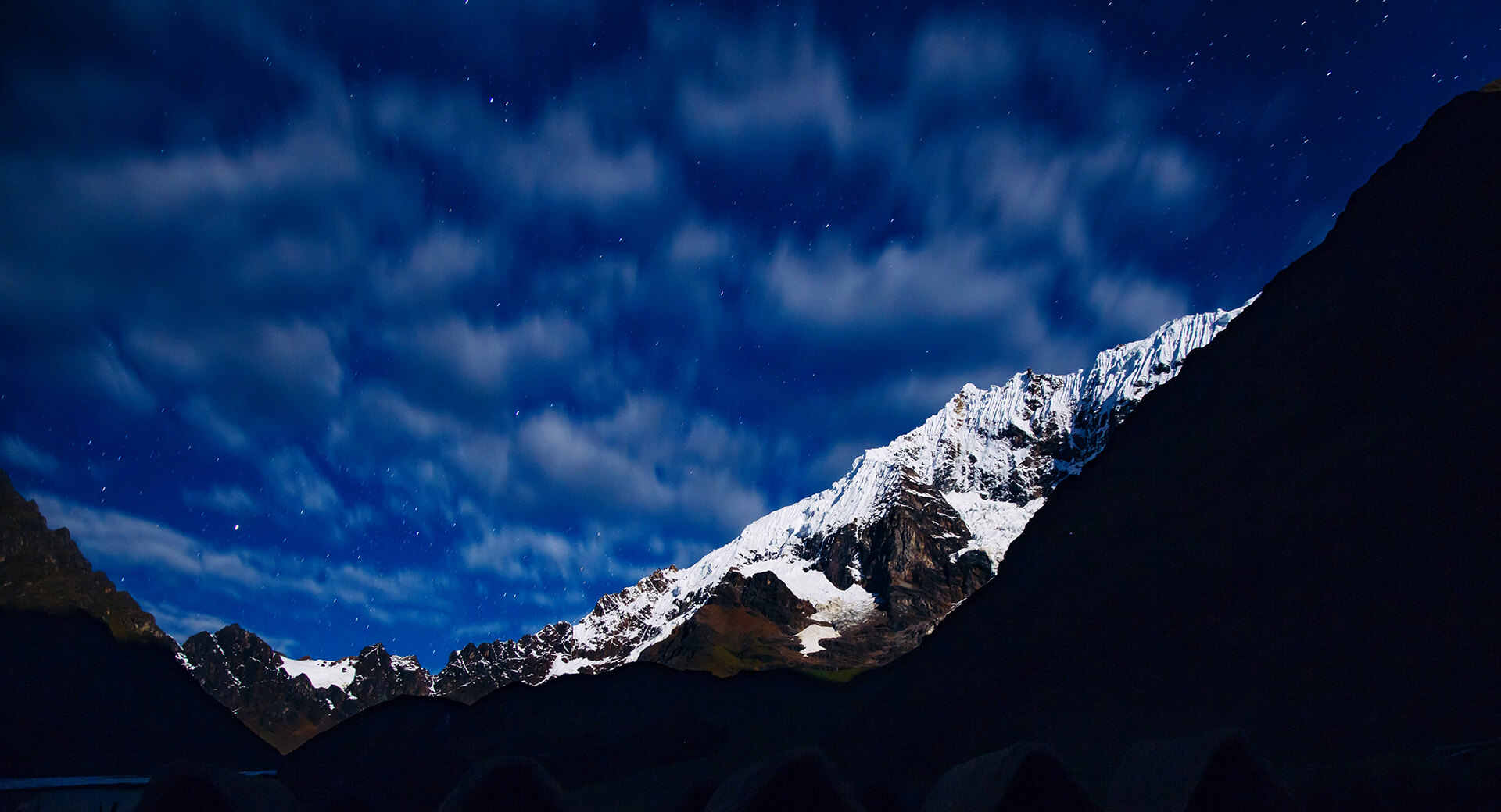 View of Salkantay Mountain in the Peruvian Andes